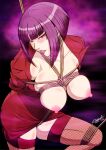 1girl 1girl big_breasts bondage breasts clothed_female female_focus hidzuke_aki long_hair mature mature_female oboro_(taimanin_asagi) oboro_(teacher) rope_bondage solo_female tagme taimanin_(series) taimanin_asagi teacher violet_eyes violet_hair