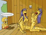 ahegao bart_simpson breast_grab breast_squeeze breasts cleavage cowgirl_position facesitting lisa_simpson nude orgasm reverse_spitroast sherri_mackleberry terri_mackleberry the_fear the_simpsons twins voyeur watching yellow_skin