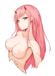 1girl 1girl 1girl aqua_eyes bad_id bad_pixiv_id breasts darling_in_the_franxx hd-hlh-3h high_resolution horns long_hair looking_at_viewer medium_breasts nipples nude pink_hair simple_background upper_body white_background zero_two_(darling_in_the_franxx)