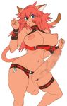  1girl animal_ears big_breasts breasts censored final_fantasy final_fantasy_xi futanari hair hips huge_breasts huge_penis intersex kei_(bekei) kei_(pixiv14657) large_breasts mithra nipples penis puffy_nipples red_hair solo tail testicles wide_hips 