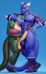  2022 3d_(artwork) abs anthro anthro_on_anthro arm_around_shoulders balls biceps big_balls big_muscles big_penis blue_background claws connivingrat countershading crocodile crocodilian crocodylid digital_media_(artwork) dragon duo embrace erection face_in_chest foreskin genitals hand_on_hand hand_on_hip hand_on_penis helm_(connivingrat) high_res horn huge_balls huge_muscles huge_penis humanoid_genitalia humanoid_penis leg_markings long_penis looking_at_another male male/male markings muscular muscular_anthro muscular_male navel nipples non-mammal_balls non-mammal_nipples nude obliques pecs penis reptile scales scalie simple_background size_difference smile socks_(marking) standing tail tail_coil teeth thick_penis valorlynz vein wao_(e-zoid) wide_eyed 