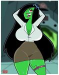  1girl 1girl 1girl big_breasts black_hair breasts danny_phantom desiree female_focus female_only ghost ghost_girl ghostlessm green_skin long_hair mature mature_female patreon patreon_paid patreon_reward solo_female solo_focus tagme 