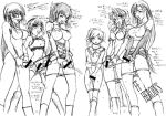  6+girls aerith_gainsborough ai_hayakawa cum final_fantasy final_fantasy_unlimited final_fantasy_vii futanari girl hayakawa_ai lisa lisa_pacifist masturbation monochrome multiple_girls sketch tifa_lockhart translation_request yuffie_kisaragi 