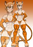  a_complicated_first_love grin looking_at_viewer rodrigo_lee tiger_bikini tiger_ears tiger_tail valerie_strongfield webtoon 