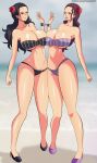  2_girls annoyed black_hair brown_hair handcuffs musaed_art nico_robin one_piece robin_nico sexy_body viola viola_(one_piece) 