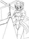 1girl 2k 2k-tan futanari glasses monochrome os os-tan short_hair solo thighhighs