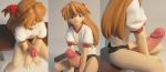  1girl asuka_langley_souryuu blue_eyes brown_hair dusty_heaven erection figure futanari gym_uniform long_hair neon_genesis_evangelion penis sitting smile solo uncensored 