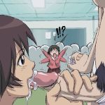  azumanga_daioh azumanga_daiou bandaid brown_hair classroom cum cum_in_mouth fellatio futanari hair handjob intersex kagura kaorin licking lowres nude open_mouth oral panties penis pubic_hair sakaki_(azumanga_daioh) short_hair uncensored 