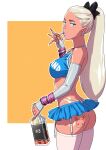  alcohol alice_(disney) alice_in_wonderland ass fingerless_gloves lollipop miniskirt tekuho_(artist) 