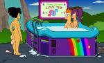  amy_wong ass futurama hot_tub nude philip_j._fry sideboob thighs turanga_leela 