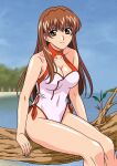  1girl alluring bare_legs bikini brown_eyes brown_hair dead_or_alive dead_or_alive_2 dead_or_alive_3 dead_or_alive_4 dead_or_alive_5 dead_or_alive_6 dead_or_alive_xtreme dead_or_alive_xtreme_2 dead_or_alive_xtreme_3 dead_or_alive_xtreme_3_fortune dead_or_alive_xtreme_beach_volleyball dead_or_alive_xtreme_venus_vacation fingernails kasumi kasumi_(doa) kunoichi long_fingernails long_hair long_legs nail_polish one-piece_swimsuit rudoni silf sitting swimsuit tecmo 