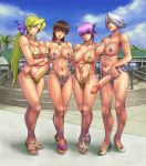  4girls bad_photoshop big_breasts bikini breasts dead_or_alive futanari huge_breasts large_breasts navel penis photoshop sandals swimsuit 