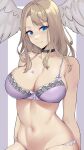  1girl alluring big_breasts blue_eyes bra eunie_(xenoblade) head_wings looking_at_viewer nintendo panties purple_bra xenoblade_(series) xenoblade_chronicles_3 