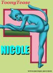  anthro blue_eyes blue_fur cartoon_network erect_nipples feline furry milf nicole_watterson nude small_breasts stretching tail the_amazing_world_of_gumball toonytease 