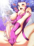  afro blush breast_grab breasts breasts_out breasts_outside emporio_ivankov fishnet_legwear fishnet_stockings fishnets futanari grabbing legwear nipples one_piece puffy_nipples purple_hair thighhighs uk-violet 