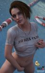  10:16 1girl 3d 3d_(artwork) 4k belly belly_button breasts brunette closed_mouth dark_hair duck erect_nipples female_only fit_female hand_on_breasts hand_on_pussy in_water jill_valentine jill_valentine_(sasha_zotova) legs looking_up medium_hair necklace nipples no_panties open_eyes partially_submerged patreon patreon_username pool resident_evil roosterart rubber_duck solo_female standing subscribestar subscribestar_username summer swimming_pool video_game video_game_character video_game_franchise we wet_shirt 