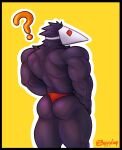  1boy 2020s 2021 2d 2d_(artwork) ? alternate_version_available anthro anthro_only artist_name ass avian bara black_body black_border black_fur buffyloop bulge darkner deltarune deltarune_chapter_2 digital_media_(artwork) furry male male_anthro male_only muscle muscular muscular_anthro muscular_male question_mark red_eyes red_underwear shiny shiny_ass shiny_skin simple_background solo_anthro solo_male swatchling swatchling_(deltarune) third-party_source thong topless topless_anthro topless_male undertale_(series) underwear video_game_character video_games 