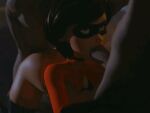 1girl 3d dark-skinned_male deepthroat elastigirl face_fucking helen_parr huge_cock light-skinned_female long_penis looping_animation mmf_threesome sex spitroast the_incredibles threesome unknown_artist