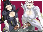 2futas bayonetta bayonetta_(character) big_breasts boob_window cum cumming_penis dagashiya dick_nipples futanari glasses group_sex jeanne_(bayonetta) konbuni kouin_n looking_at_viewer nipples_visible_through_clothing pov pregnant twins witch