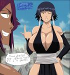 2_girls black_hair bleach brown_skin gigantic_ass gigantic_breasts greengiant2012 hourglass_figure purple_hair shihouin_yoruichi soifon yoruichi_shihouin you_gonna_get_raped yuri