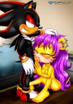 bbmbbf black_fur blush breasts closed_eyes feet fellatio mina_mongoose mobius_unleashed palcomix purple_hair red_fur sega shadow_the_hedgehog sonic_(series) sonic_the_hedgehog_(series) toes yellow_fur