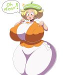 bel_(pokemon) bianca_(pokemon) big_breasts breasts female huge_ass humans_of_pokemon massive_breasts mechacross pokemon pokemon_bw sexy sexy_body solo speech_bubble