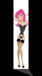 1girl 1girl 1girl black_panties black_underwear erin_esurance esurance mascot pink_hair sftoon underwear