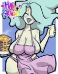  big_areola blue_areola blue_hair mass_effect massive_breasts smogmella_(yo-kai_watch) yellow_skin yo-kai yo-kai_watch yo-kai_watch_2 