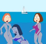 3_girls 3girls adult american_dad bikini blue_bikini blue_swimsuit boat crossover family_guy female_masturbation female_only fingering glasses hayley_smith lois_griffin masturbation mature_female meg_griffin milf one-piece_swimsuit partially_submerged partially_underwater_shot pink_swimsuit purple_bikini purple_swimsuit sea sexfightfun sling_bikini submerged swimsuit underwater voyeur voyeurism water young_adult yuri