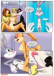 anthro bbmbbf bugs_bunny comic lola_bunny looney_tunes palcomix penelope_pussycat tina_russo toon.wtf triple_kiss warner_brothers what_goes_on_in_the_girls'_locker_room_(comic) yuri