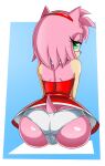 1girl 1girl 1girl 2020s 2023 amy_rose anthro ass bare_shoulders big_ass clothed clothed_female dat_ass from_behind full_body furry furry_female green_eyes hair_ornament hairband hedgehog high_res looking_at_viewer looking_back panties pink_fur pussy_outline sega shoulder_blades sitting sonic_the_hedgehog_(series) sweatdrop tail transparent_background underwear very_short_skirt white_panties yellowjello