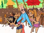 ashley_parker_angel ass_bounce beach bouncing_breasts breasts buttjob buttjob_over_clothes character_request cleavage cleopatra cleopatra_smith clone_high crowd dancing gif grinding jean_shorts o-town smile twerking