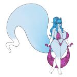  1girl alolan_ninetales big_ass big_breasts bikini blue_hair fluffy_tail luchodraws seductive wiitenuant 