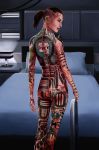 1girl ass female_only jack_(mass_effect) mass_effect nightfable nude_female rear_view tattoo