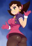 1girl 2020 ass breasts clothed mega_man mega_man_legends nipple_bulge nipples oomaeda pantyhose smile tron_bonne