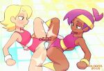  2_girls cartoon_network coloass double_dildo elodie enid_mettle female_only gif loop ok_k.o.!_let&#039;s_be_heroes yuri 