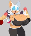 1girl 3boys animated anthro big_breasts breasts clothing clothing_pull disembodied_penis genitals gif group high_res huge_breasts jinu male penis rouge_the_bat sega shirt shirt_pull sonic_the_hedgehog_(series) topwear wardrobe_malfunction