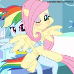 2_girls breasts equestria_girls fluttershy nude older older_female ponetan rainbow_dash strap-on tagme young_adult young_adult_female young_adult_woman