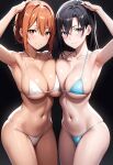  1826313 2_girls alluring bikini black_hair cleavage grey_eyes milf necklace orange_eyes orange_hair shizuka_hiratsuka teacher yahari_ore_no_seishun_lovecome_wa_machigatteiru. yuigahama_yui&#039;s_mother 