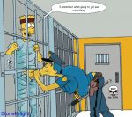 animated bart_simpson blue_hair gif hair marge_simpson stoneknight the_fear the_simpsons yellow_skin