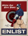 1boy ass avengers bara captain_america human male male_only marvel muscle partially_clothed solo steve_rogers