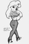 a_goofy_movie breasts disney erect_nipples goof_troop monochrome nipples no_bra roxanne roxanne_(goof_troop) shirt_lift wlevy