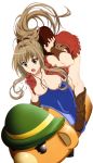 amagi_brilliant_park brown_eyes brown_hair cowgirl exposed_breasts riding sento_isuzu