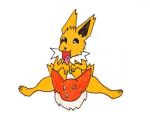 booster_(pokemon) creatures_(company) eeveelution electric_type_pokemon fire_type_pokemon flareon furry game_freak gen_1_pokemon jolteon nintendo orange_fur pokemon pokemon_(anime) pokemon_(creature) pokemon_(game) pokemon_(species) tail thunders_(pokemon) yellow_fur