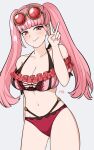 1girl 1girl alternate_costume big_breasts bikini female_only fire_emblem fire_emblem:_three_houses fire_emblem_heroes hilda_valentine_goneril hilda_valentine_goneril_(summer) kgctcg nintendo official_alternate_costume pink_bikini pink_swimsuit swimsuit