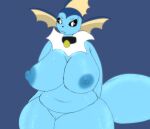  1girl 1girl 1girl absurd_res animal_humanoid anthro anthrofied areola belly big_areola big_breasts big_nipples black_sclera blue_body breasts choker curvy_figure genitals high_res huge_breasts huge_thighs humanoid jewelry looking_at_viewer marine marine_humanoid miyang_draws! necklace nervous nervous_smile nintendo nipples non-mammal_nipples nude overweight plump pokemon pokemon_(species) pokemorph pussy smile thick_thighs vaporeon video_games voluptuous 