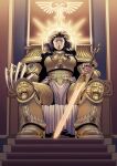  armor armored_boots armored_bra armored_gloves big_breasts emperor_of_mankind_(warhammer40000) gender_bender genderswap sword warhammer warhammer_(franchise) warhammer_40k 