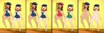  big_breasts brown_hair cartoon closed_eyes edit hat kerchief luigi_(cosplay) mario_(cosplay) nude_edit orange_hair overalls pink_nipples short_hair singing the_looney_tunes_show 