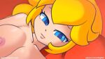 1boy 1girl after_sex blonde_hair blue_eyes breasts cum cum_on_breasts cum_on_face isle_delfino_animation_(minus8) mario_(series) minus8 nintendo one_eye_closed princess_peach super_mario_sunshine tongue_out video wink winking_at_viewer