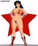 ass black_hair blue_eyes boots cleavage comic_book_character crisisbeat dc_comics diana_prince gif high_res huge_breasts patreon patreon_paid patreon_reward rotation sling_bikini superheroine tiara wonder_woman wonder_woman_(series)